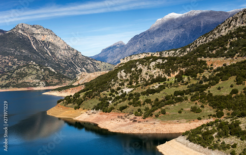 lake Mornos in the mountains (Peloponnese, Central Greece)