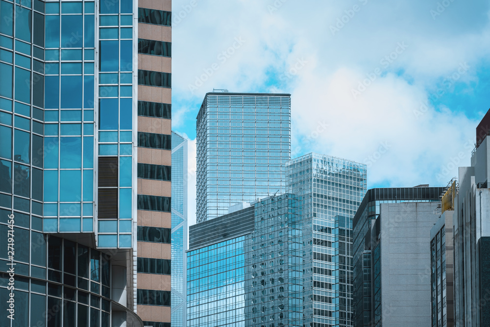 Hong Kong Commercial Building Close Up