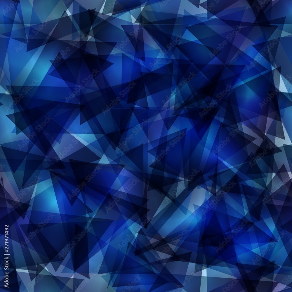 Fototapeta premium Dark blue gradient triangle mosaic template. Glitter abstract illustration