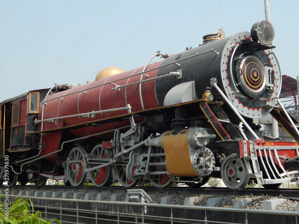 Naklejka premium old steam locomotive of India Railways History 
