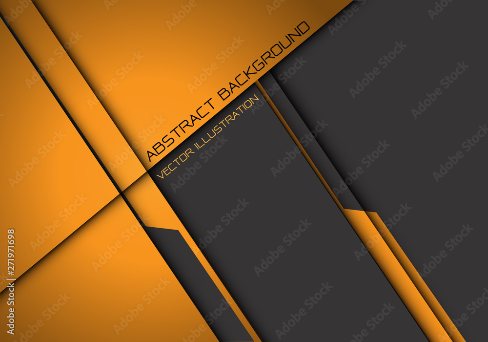 Abstract yellow grey metallic overlap design modern futuristic
