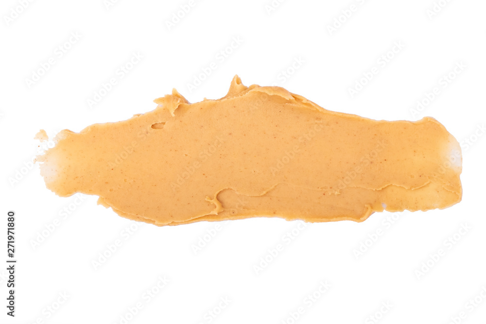 Peanut butter cream on isolated white background