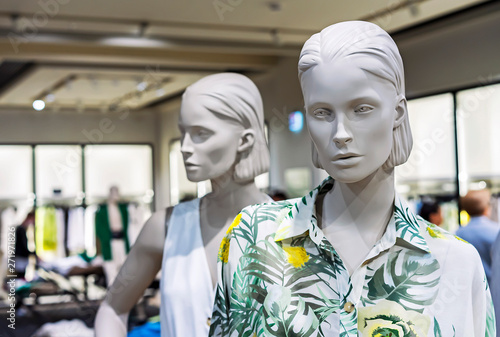 Mannequins female with summer clothes. Female dummys. photo