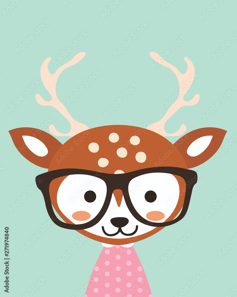 Naklejka premium Cute deer.