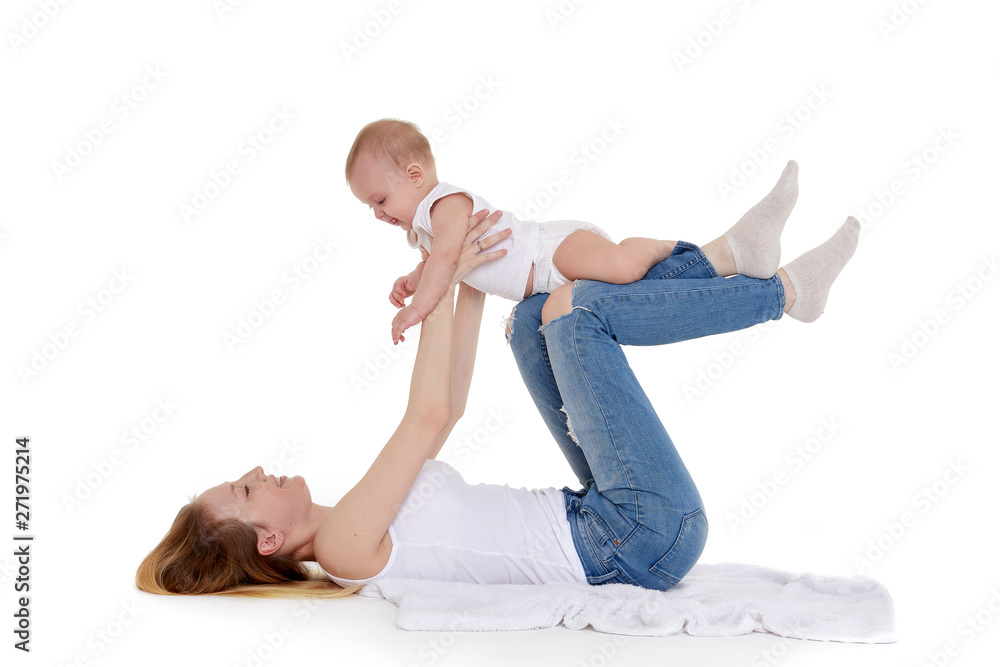 Mother with small baby. Mother with small baby.