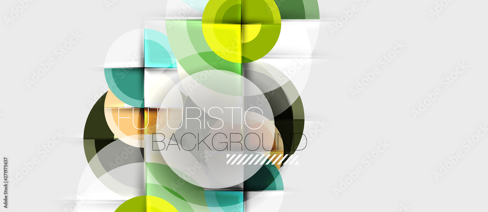 Fototapeta premium Geometric design abstract background - circles