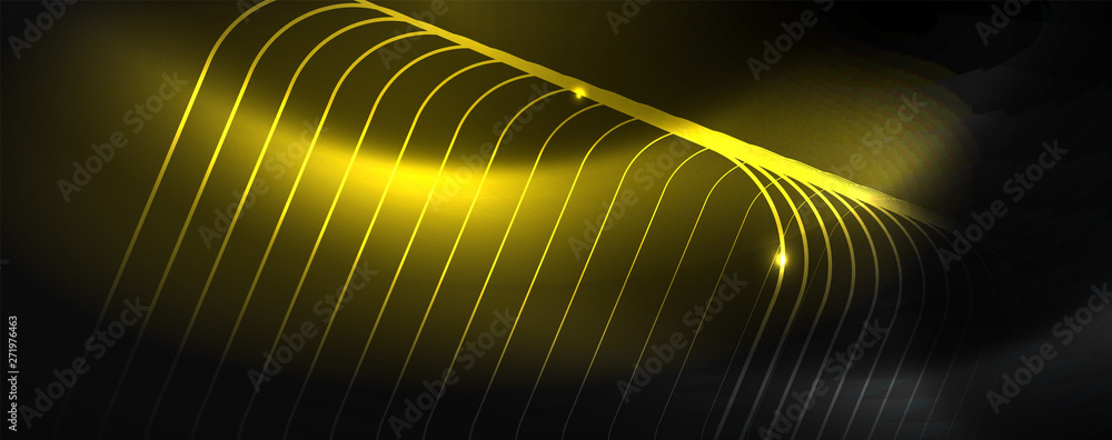 Shiny neon techno template. Neon lines background, 80s style laser rays Shiny neon techno template. Neon lines background, 80s style laser rays