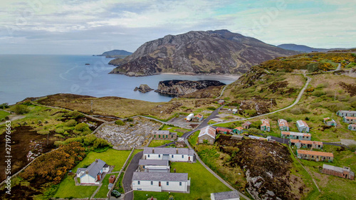 Foto Beautiful Dunree Head in Ireland from above - travel photography