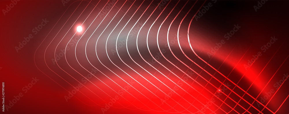 Shiny neon techno template. Neon lines background, 80s style laser rays Shiny neon techno template. Neon lines background, 80s style laser rays