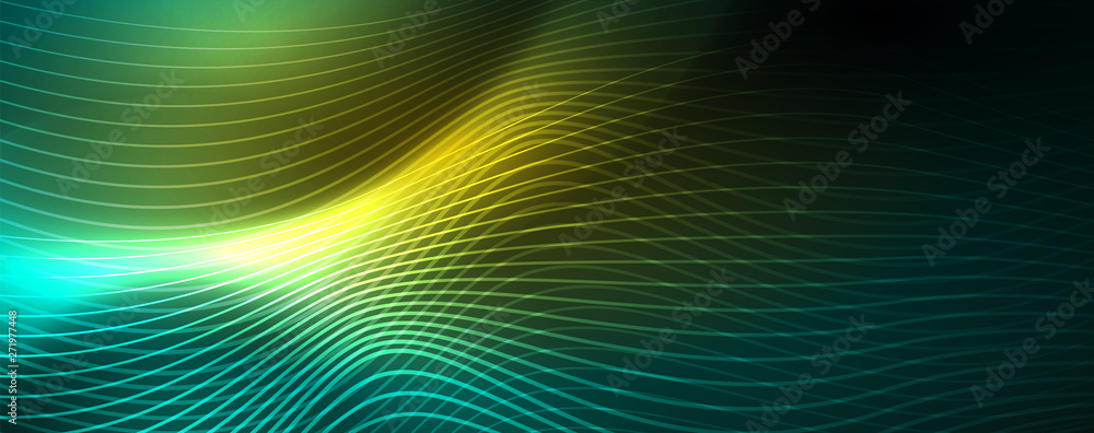 Shiny neon vector wave line abstract background, motion concept Shiny neon vector wave line abstract background, motion concept