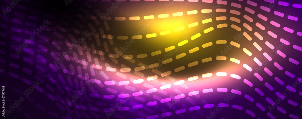 Obraz premium Neon vector wave lines abstract background, magic futuristic techno design