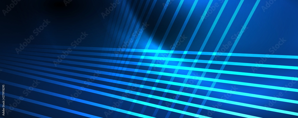 Neon blue glowing lines, magic energy space light concept, abstract background wallpaper design Neon blue glowing lines, magic energy space light concept, abstract background wallpaper design
