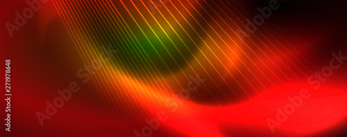 Vector neon light lines concept, abstract background
