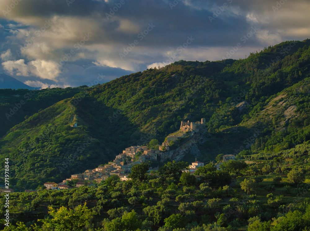 Overview of the village of Cleto, Calabria, Italy.