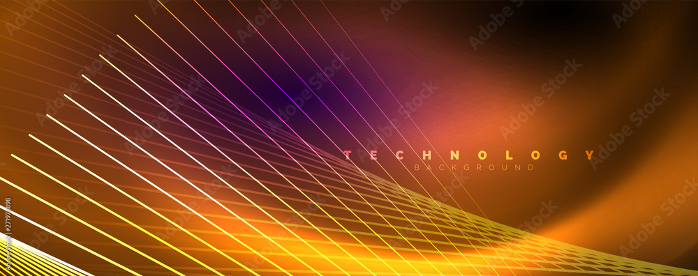 Color light with lines, outer space background, bright rays Color light with lines, outer space background, bright rays