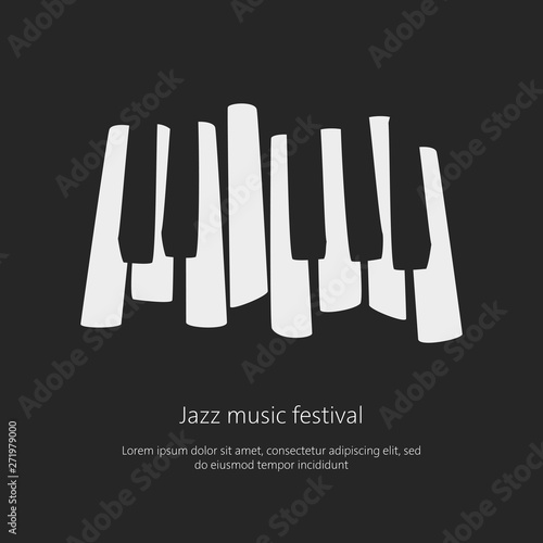 Music festival poster template with piano keys.