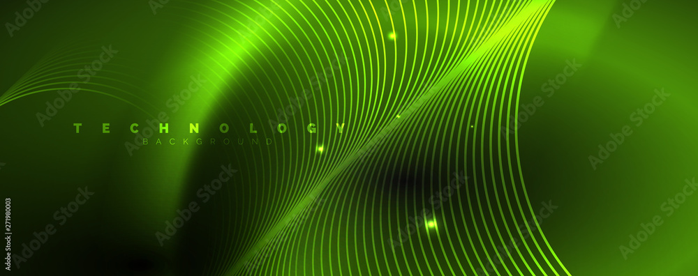 Dark abstract background with bright color neon lights and lines. Glowing background Dark abstract background with bright color neon lights and lines. Glowing background