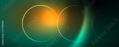 Shiny neon lines template - northern lights glowing blur lines. Futuristic style glow neon 80s disco club or night party techno template
