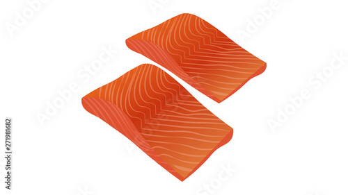 Salmon fish fillet vector illustration