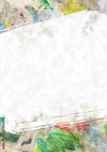Creative background, watercolor graphics, copy space for text. Layout for poster, invitations, business cards, presentations.