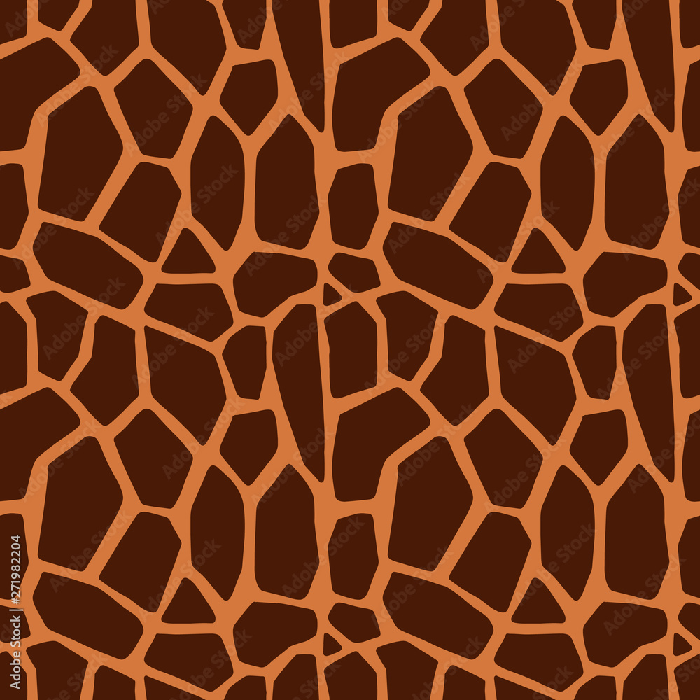 Brown Giraffe skin seamless pattern. Vector animal giraffe texture background. Brown Giraffe skin seamless pattern. Vector animal giraffe texture background.