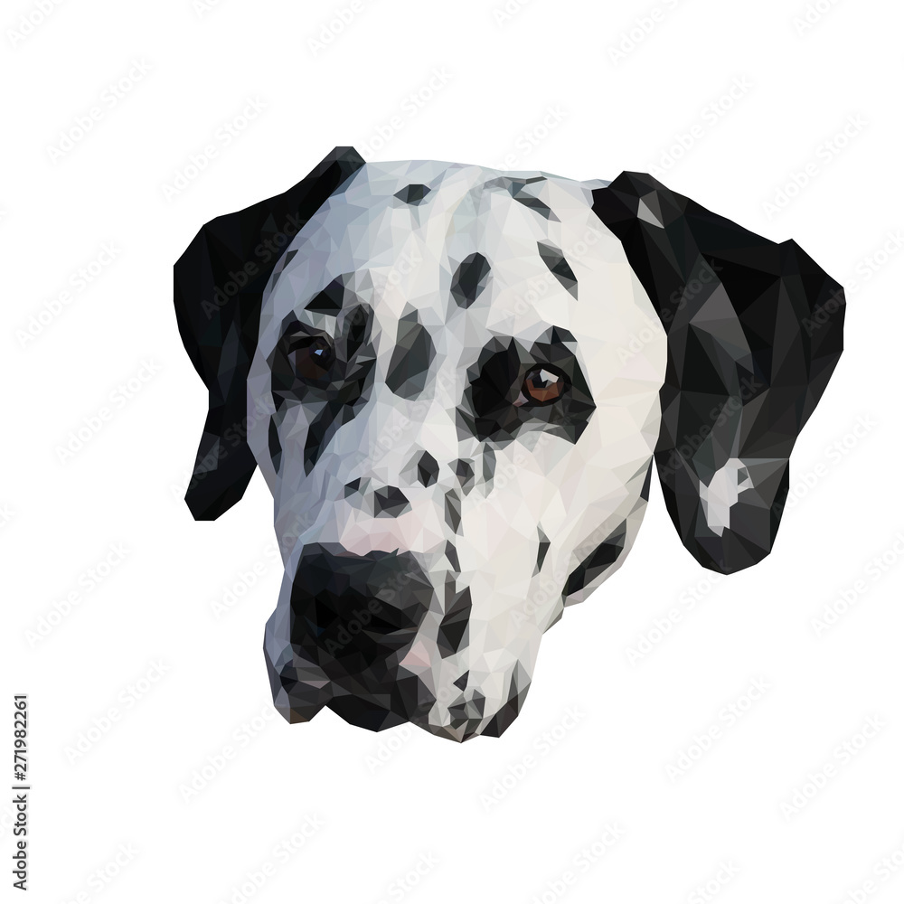Dalmatian High Poly Polygon Face Dalmatian High Poly Polygon Face