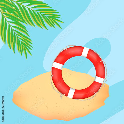 summer sticker with life preserver