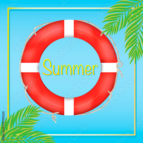 summer sticker with life preserver