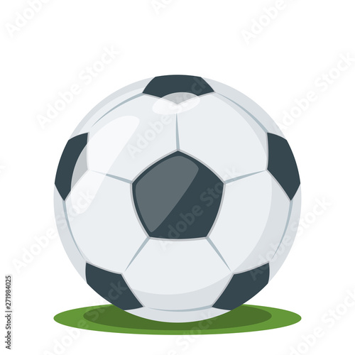 Football ball on the grass vector illustration