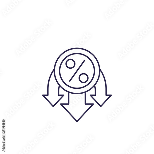 reduced rate, line icon