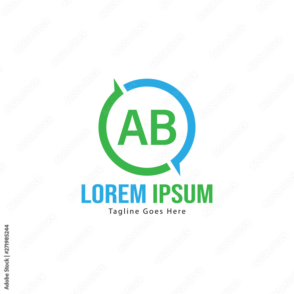 AB Letter Logo Design. Creative Modern AB Letters Icon Illustration AB Letter Logo Design. Creative Modern AB Letters Icon Illustration