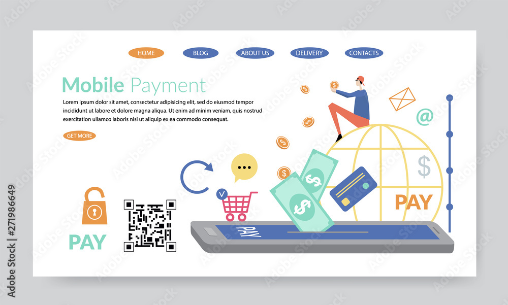 Mobile Payment, creative website template