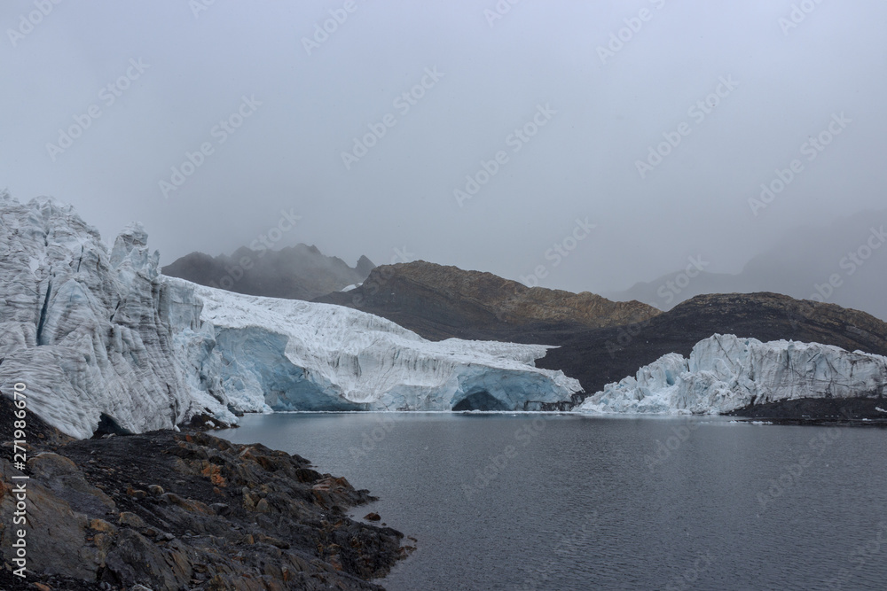beautiful pastoruri glacier in the andes in peru
