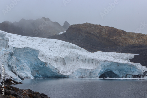 beautiful pastoruri glacier in the andes in peru