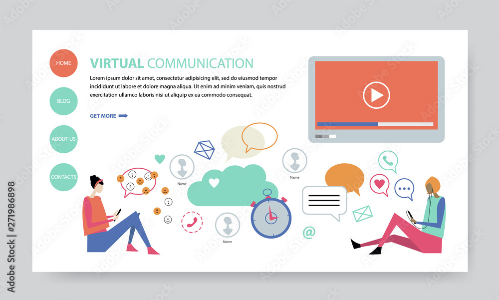 Virtual Communication, creative website template Virtual Communication, creative website template