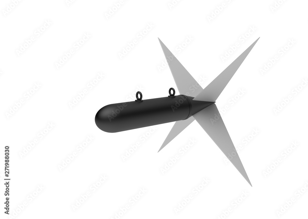 Aerial Bomb on white background. 3d illustration