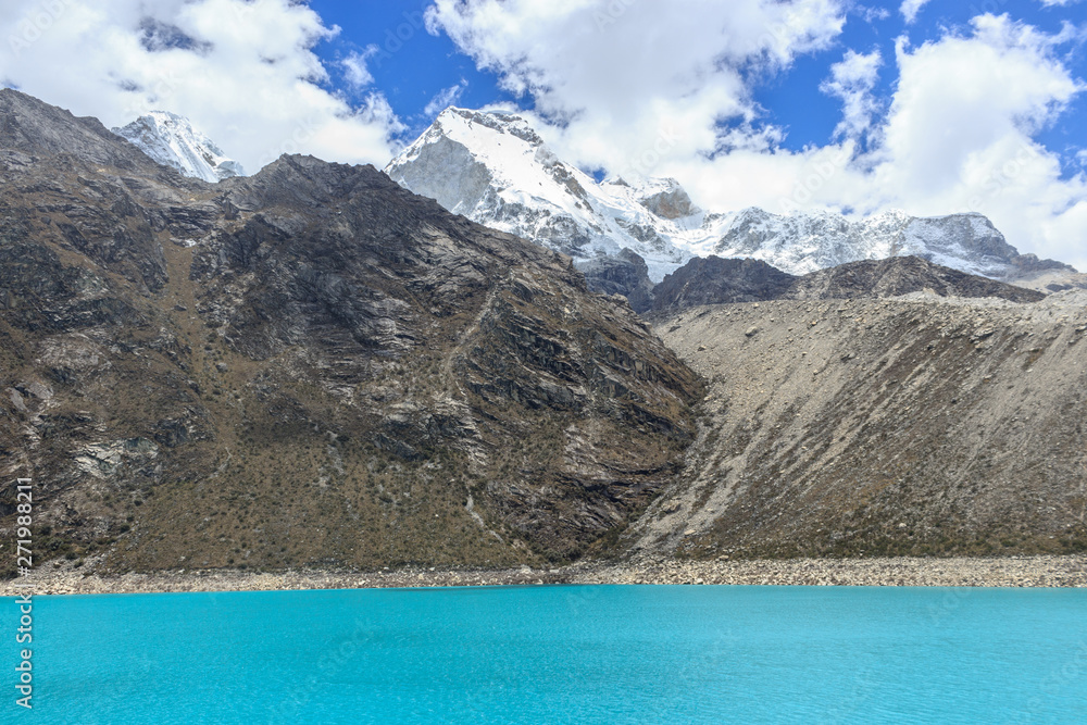 turquoise lake in the andes mountains in peru turquoise lake in the andes mountains in peru