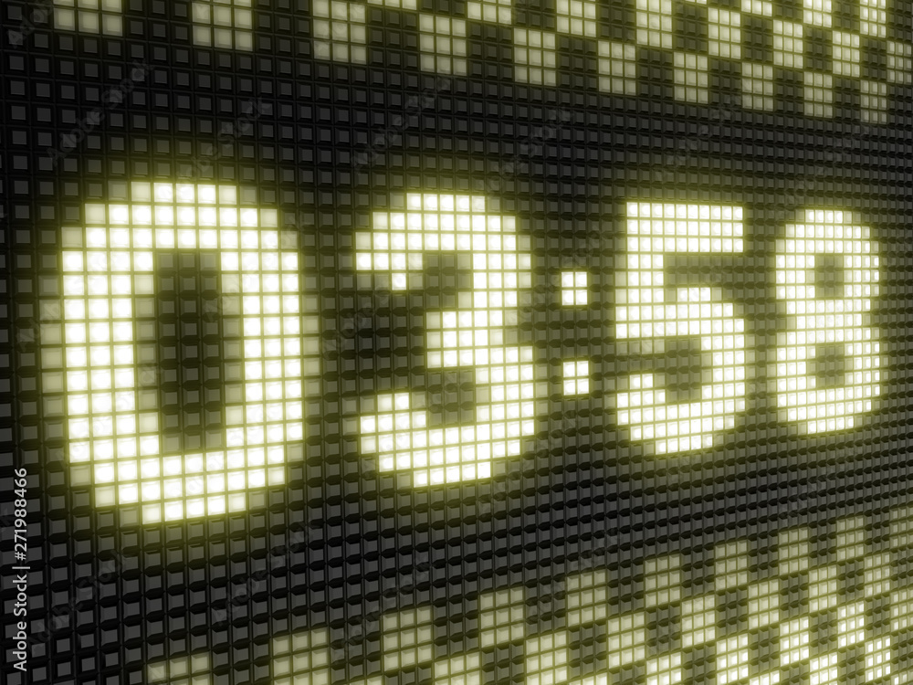 Stop watch. The bright inscription in a light board with big pixel. Stop watch. The bright inscription in a light board with big pixel.