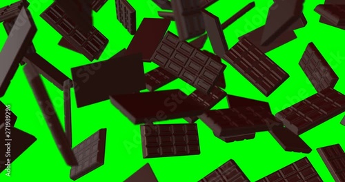 chocolate bar falling slow motion