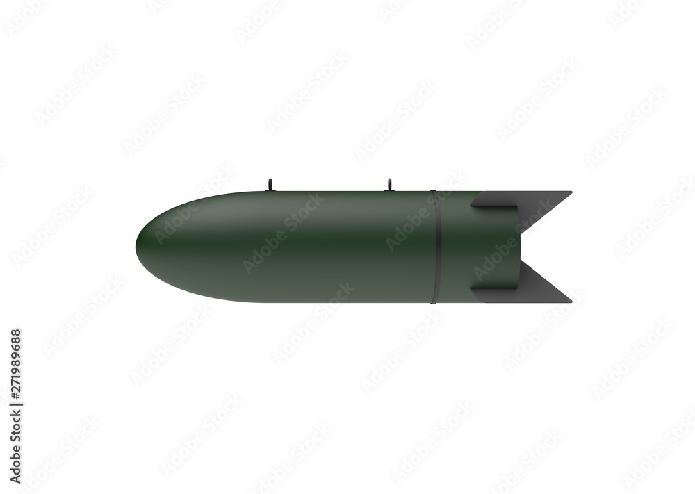 Fototapeta premium Aerial Bomb on white background. 3d illustration