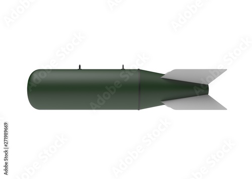 Aerial Bomb on white background. 3d illustration