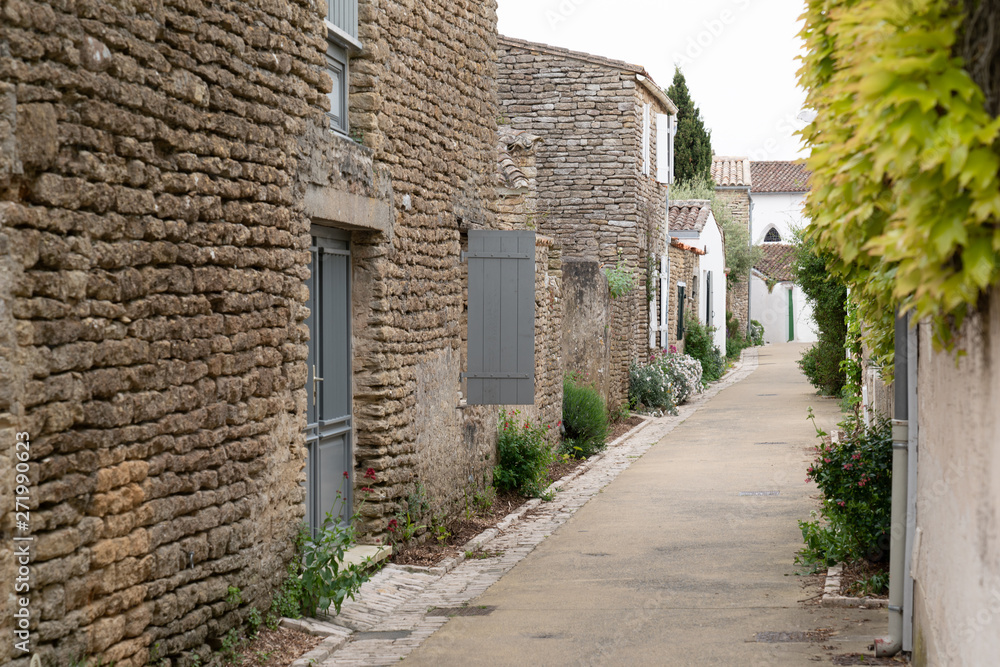 street in Saint Martin de Re village situated on Ile de Re France