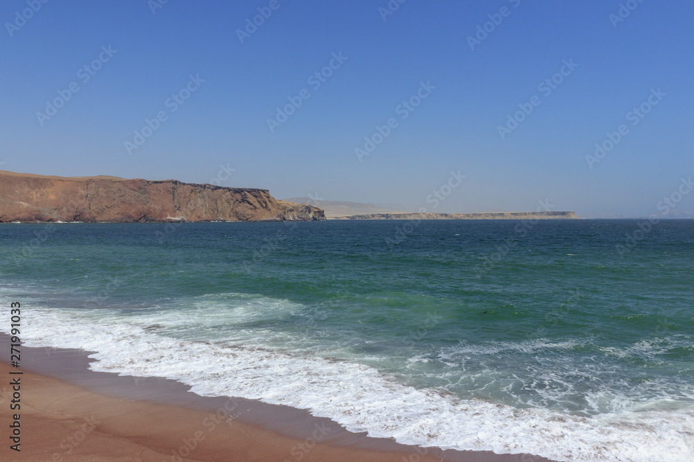 deserted sea coast at paracas, peru