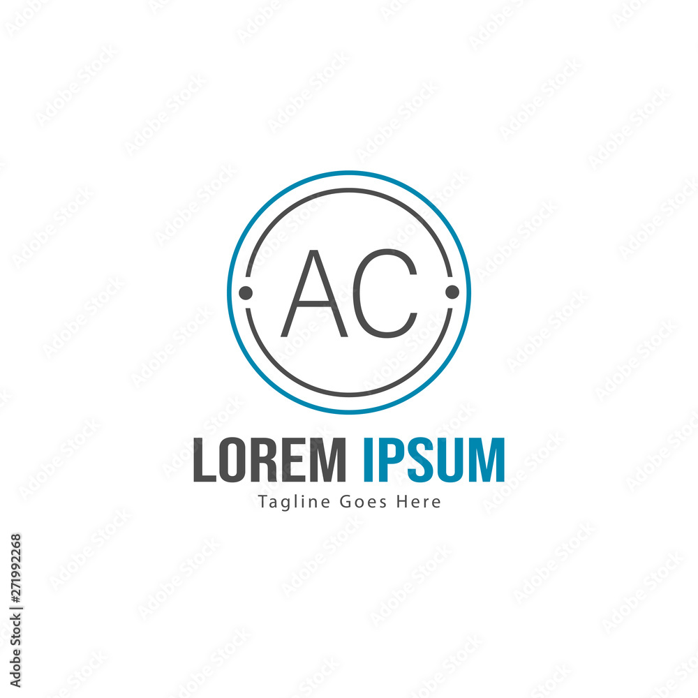 AC Letter Logo Design. Creative Modern AC Letters Icon Illustration