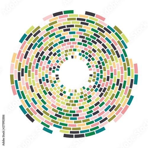 vector abstract colorful mosaic round pattern