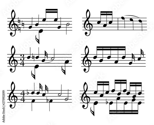 vector set of music notes