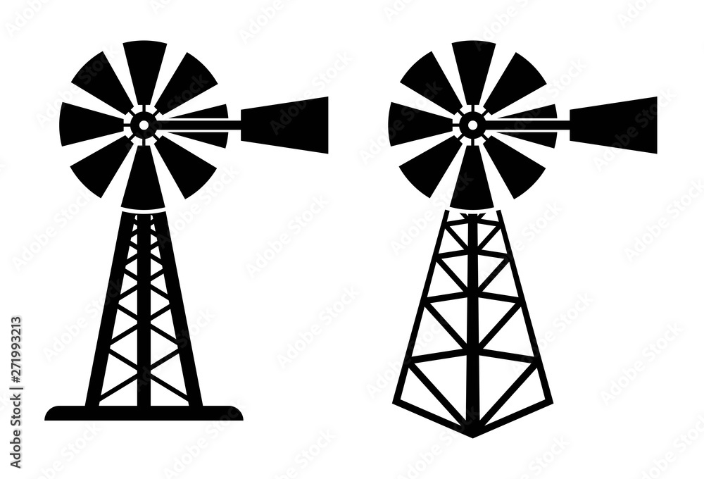 vector symbols of rural windpump vector symbols of rural windpump