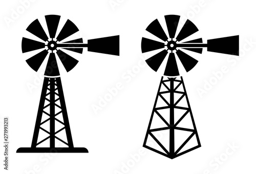 vector symbols of rural windpump photo