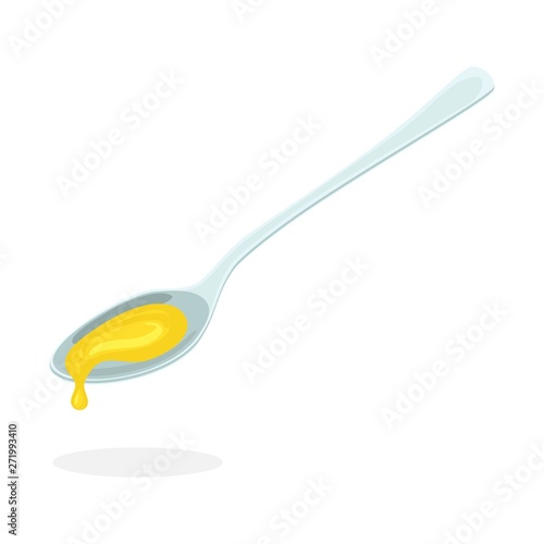 vector spoon and olive oil