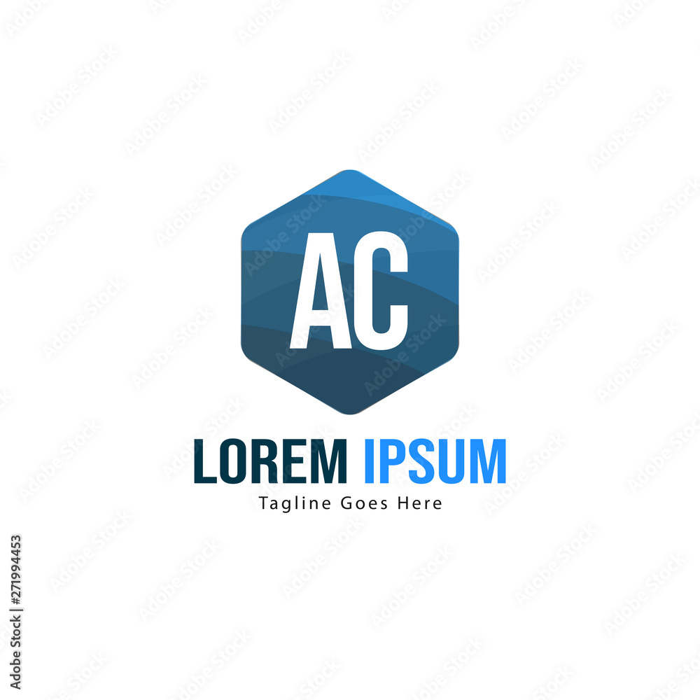 Fototapeta premium AC Letter Logo Design. Creative Modern AC Letters Icon Illustration